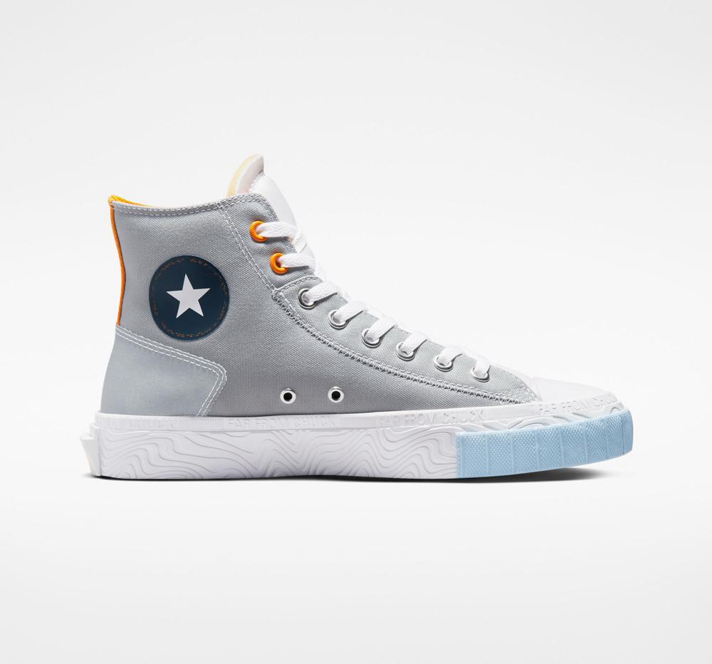 Ash Stone Grey / White / Sun Ray Converse Chuck Taylor Alt Star Reflective Shine Unisex Men's High Tops US | 04178-DMBT