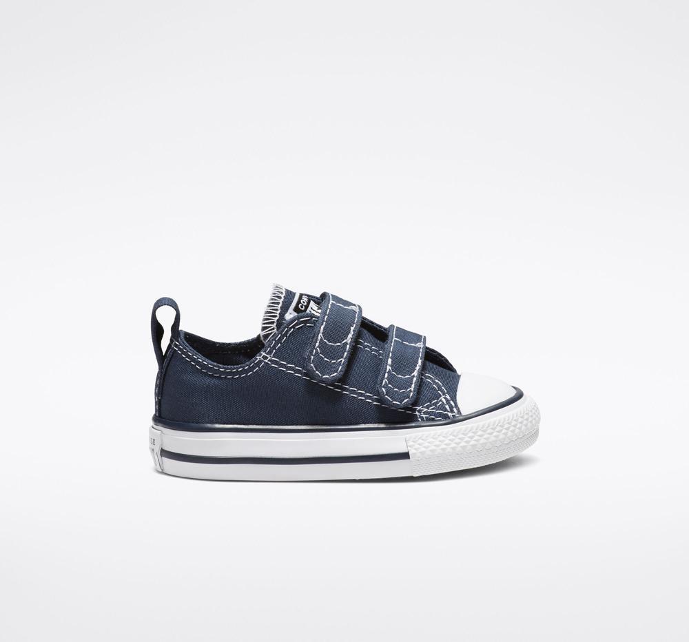 Athletic Navy / White Converse Chuck Taylor All Star Easy On Toddler Girls' Low Tops US | 96105-DQNT