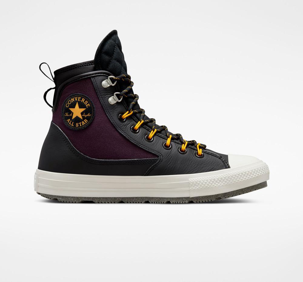 Black / Black Cherry Converse Chuck Taylor All Star All Terrain Counter Climate Unisex Men's High Tops US | 89453-TVDY