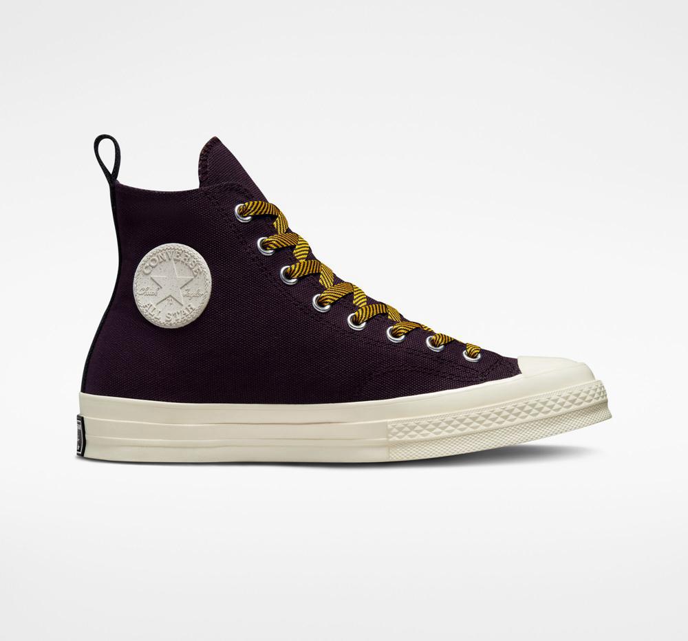 Black Cherry / Yellow / Egret Converse Chuck 70 Counter Climate Gore Tex Unisex Men's Boots US | 03492-KONS