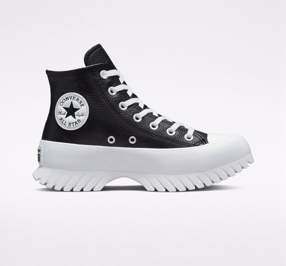 Black / Egret / White Converse Chuck Taylor All Star Lugged 2.0 Leather Unisex Men's Boots US | 19083-CZES