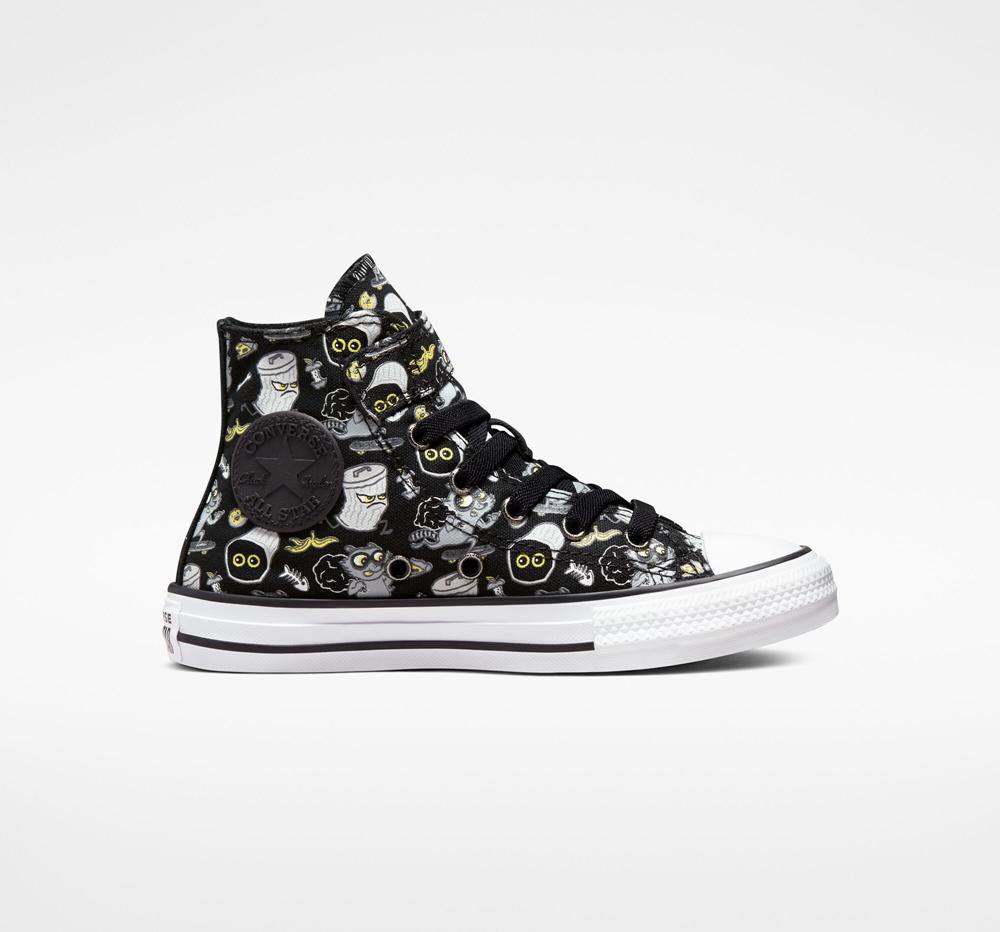 Black / Iron Grey / Ash Stone Converse Chuck Taylor All Star Easy On Raccoons Little Kids Boys' High Tops US | 76389-GTDN