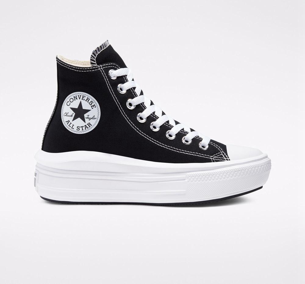 Black / Natural Ivory / White Converse Chuck Taylor All Star Move Platform Women's High Tops US | 27108-XAFB