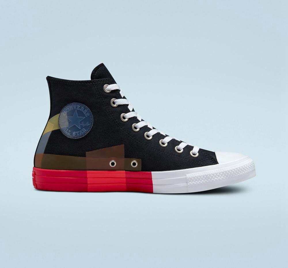 Black / University Red / White Converse Chuck Taylor All Star Space Racer Unisex Women's High Tops US | 39786-JGDV