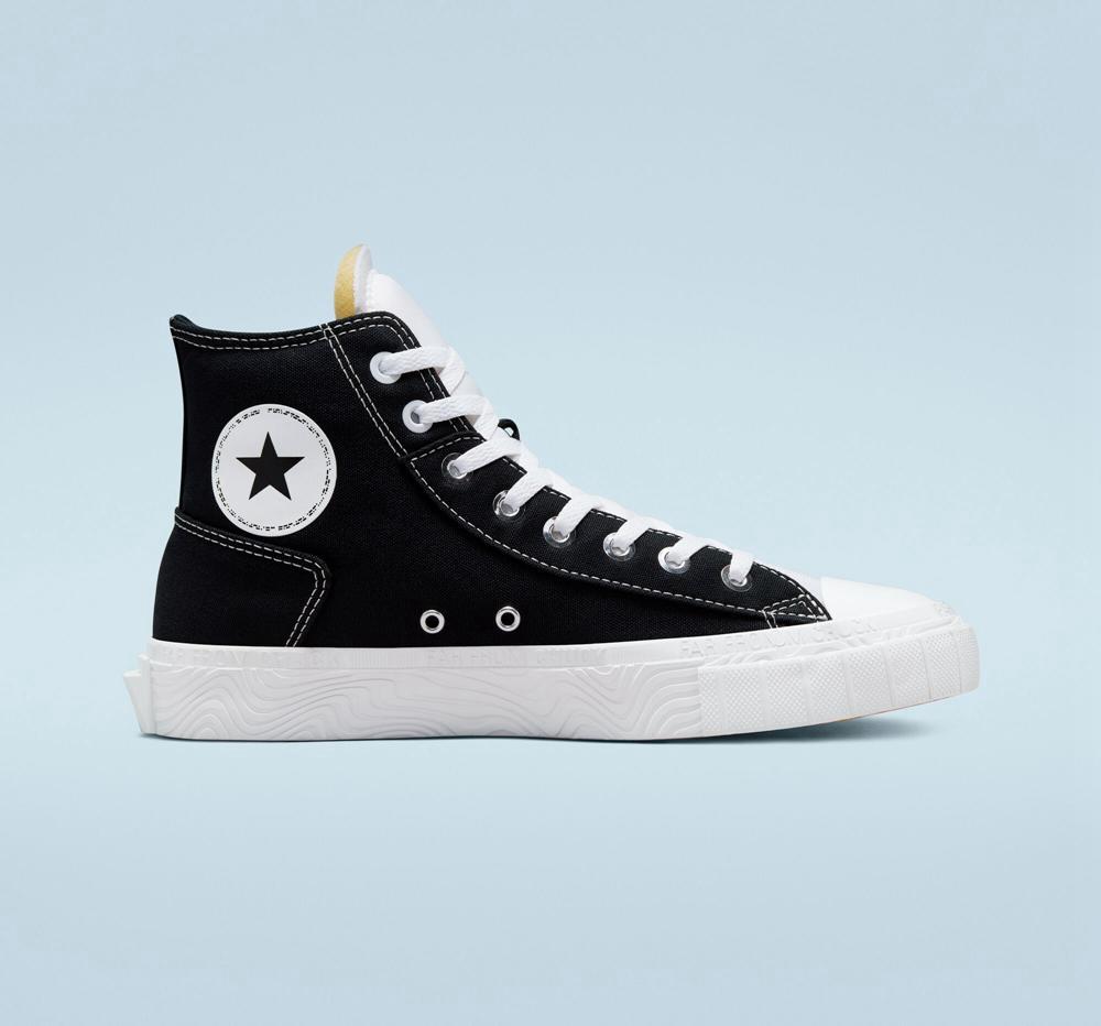 Black / White / White Converse Chuck Taylor Alt Star Canvas Unisex Women's High Tops US | 05742-RBQW