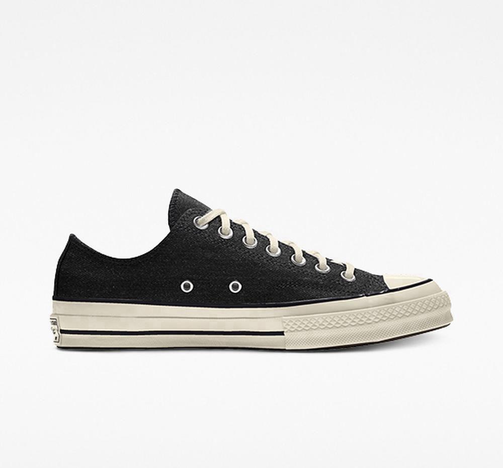 Blackdenim Converse Custom Chuck 70 Vintage Canvas By You Unisex Women's Low Tops US | 56381-AFHC