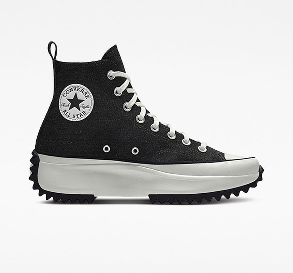 Blackdenim Converse Custom Run Star Hike By You Unisex High Top Women's Platform Shoes US | 10256-FMVZ