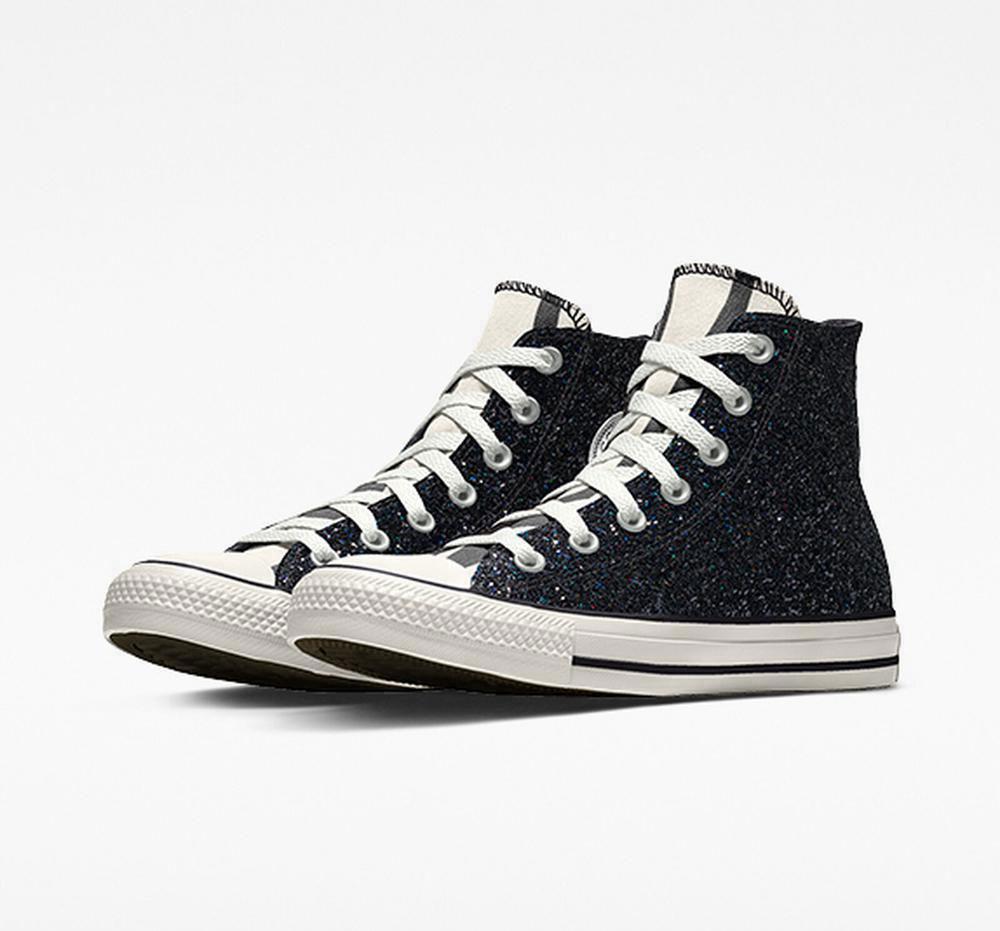 Blackzebra Converse Custom Chuck Taylor All Star Glitter By You Unisex Women's High Tops US | 37085-JOWF