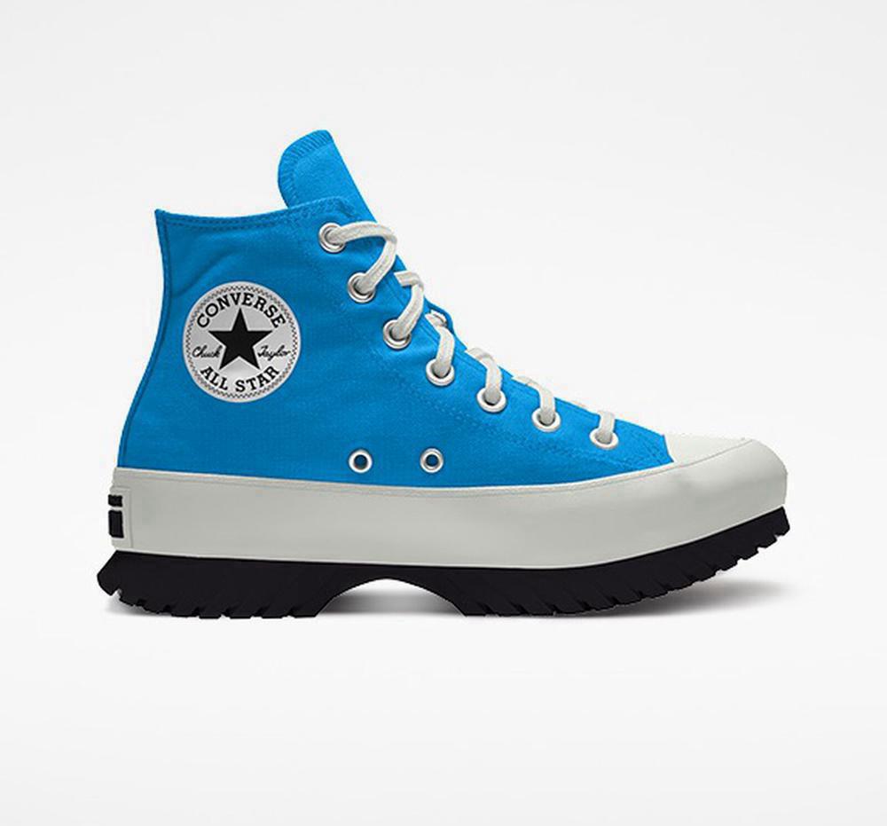 Blue Hero Converse Custom Chuck Taylor All Star Lugged Platform By You Unisex Women's High Tops US | 43672-FZRU