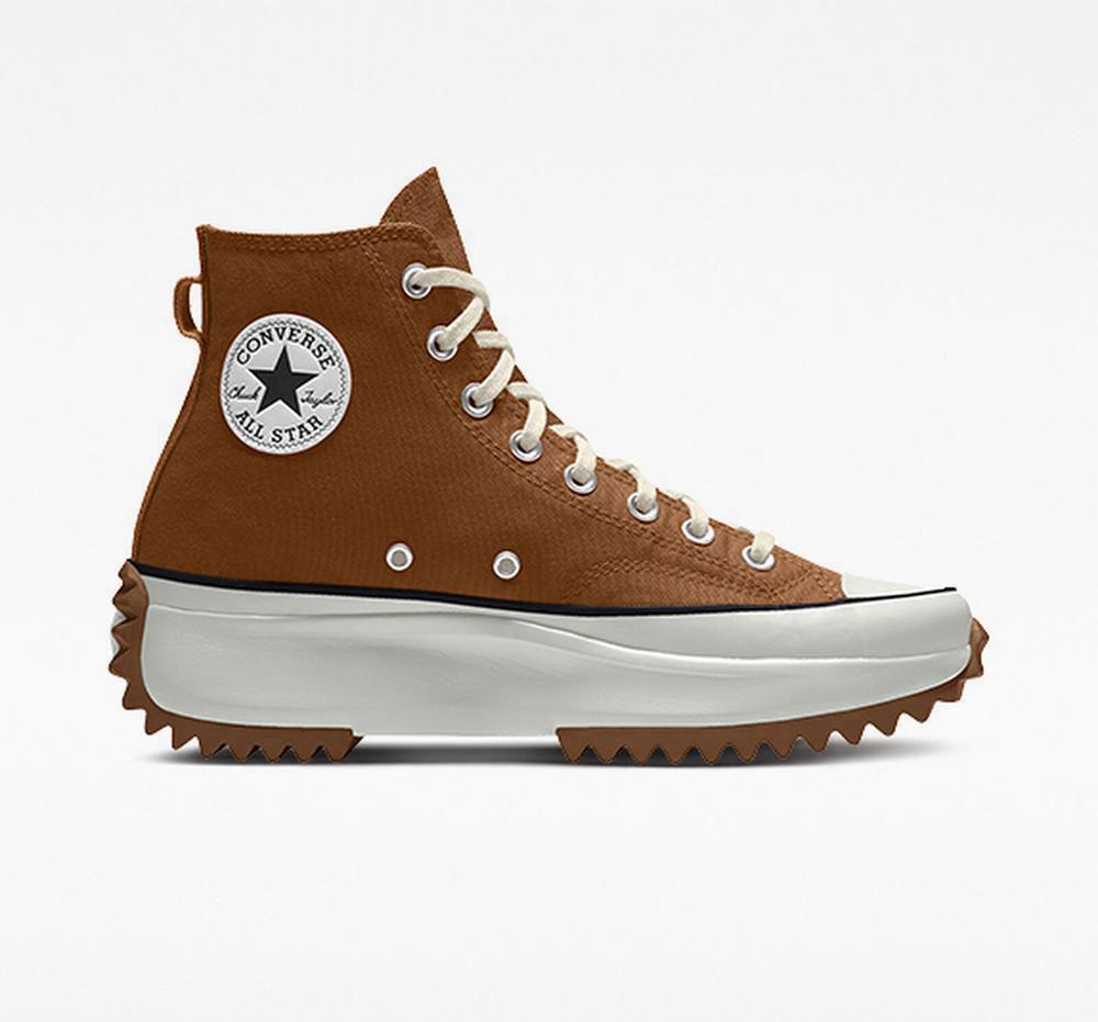 Brindlebrown Converse Custom Run Star Hike By You Unisex Men's High Tops US | 89152-LDEP