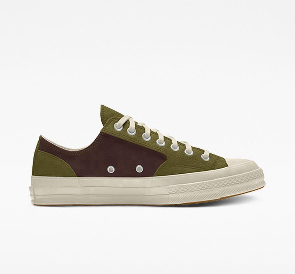 Brown Dark Root Converse Custom Chuck 70 Suede By You Unisex Men's Low Tops US | 29384-MYNV