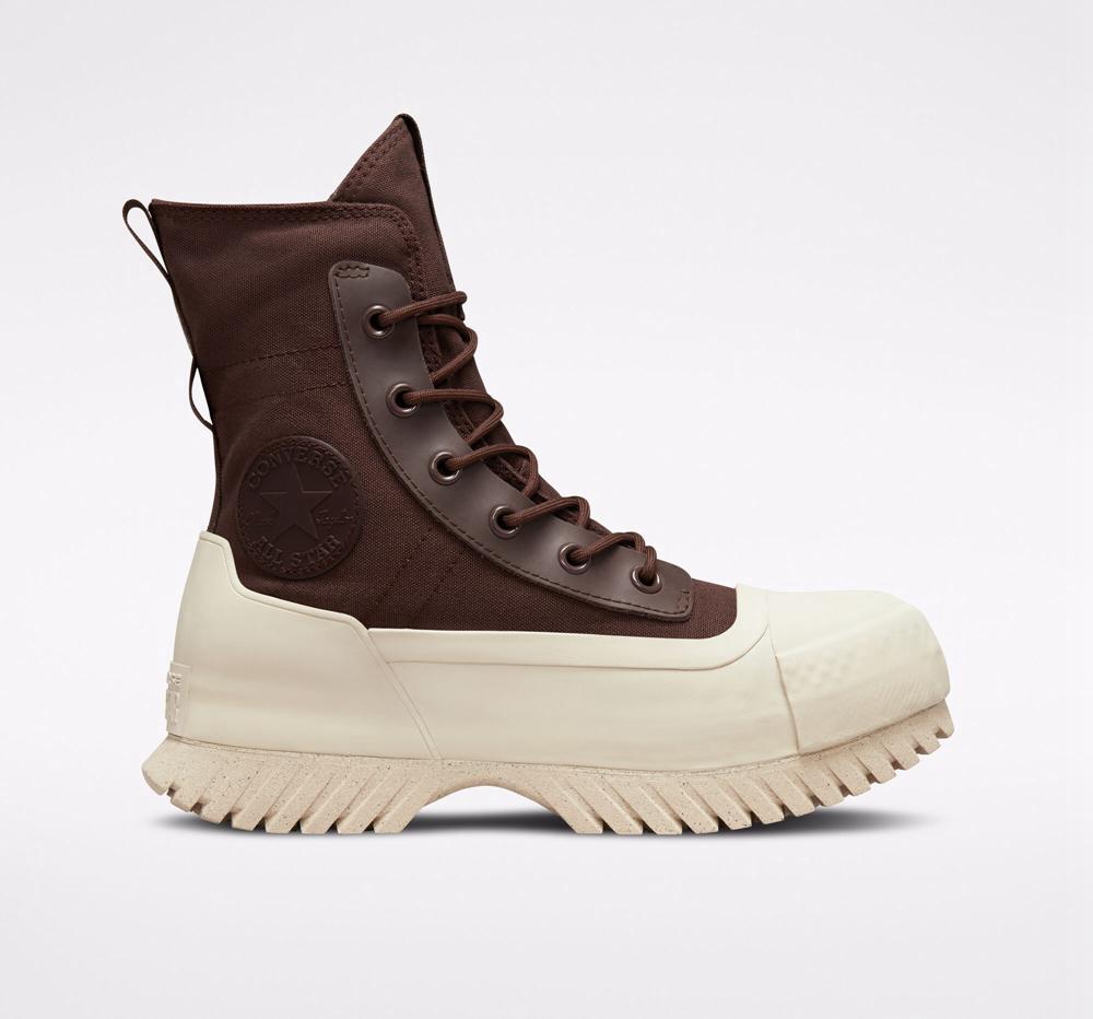 Brown Dark Root / Papyrus Converse Chuck Taylor All Star Lugged 2.0 Counter Climate Unisex Women's Boots US | 94237-EIGV