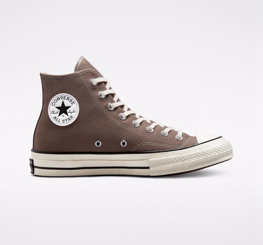 Brown Desert Cargo / Egret / Black Converse Chuck 70 Vintage Canvas Unisex Women's High Tops US | 98530-RFDC