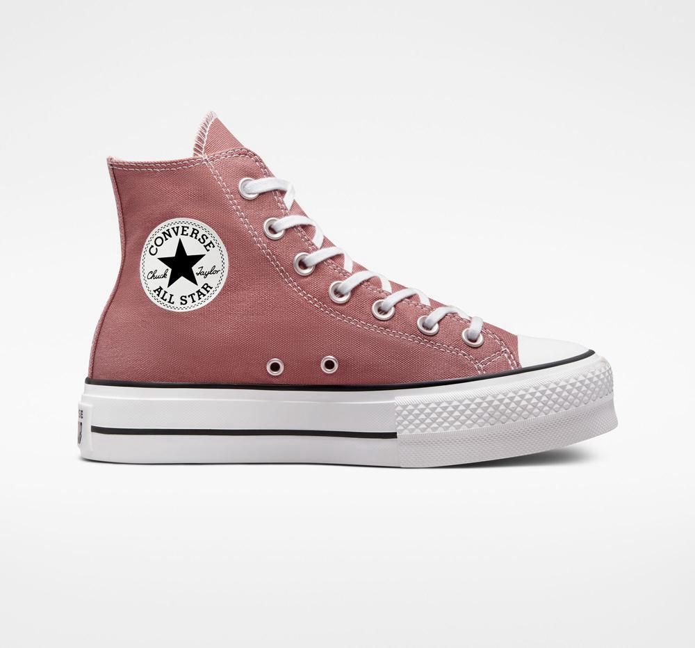 Burgundy Saddle / Black / White Converse Chuck Taylor All Star Lift Platform Canvas Women's High Tops US | 07289-ZUSO