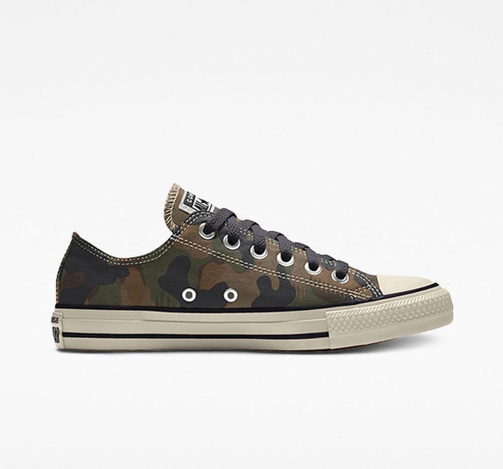 Camo Converse Custom Chuck Taylor All Star By You Unisex Women's Low Tops US | 78456-TLZW