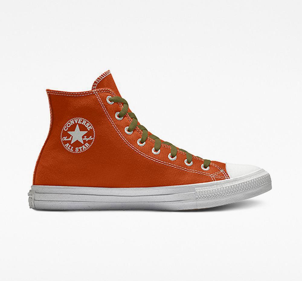 Campfireorange Converse Custom Chuck Taylor All Star Surplus By You Unisex Women's High Tops US | 14578-AHNB