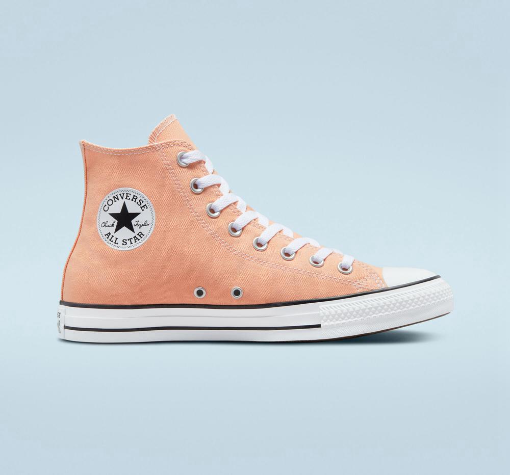 Coral Cantaloupe Converse Chuck Taylor All Star Surplus Canvas Unisex Men's High Tops US | 68405-HIQN