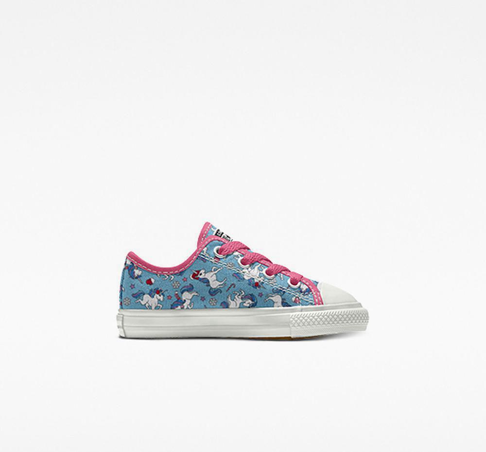 Cozy Unicorn Blue Converse Custom Chuck Taylor All Star By You Toddler Boys' Low Tops US | 57903-GDEY