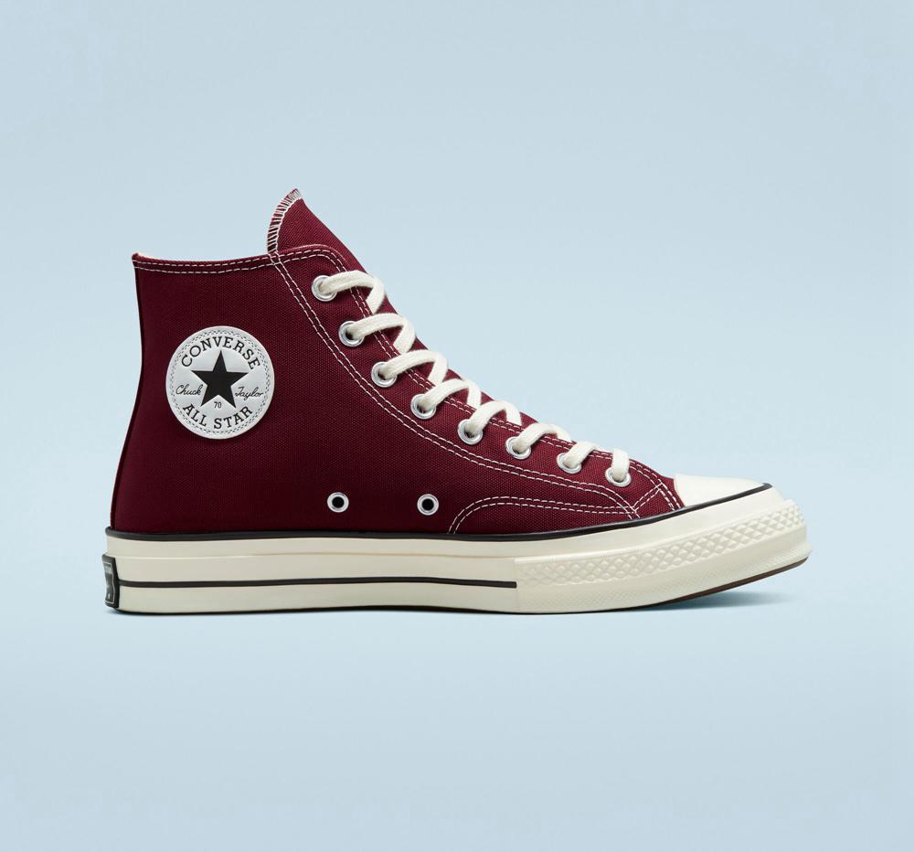 Deep Bordeaux / Egret / Black Converse Chuck 70 Vintage Canvas Unisex Women's High Tops US | 52701-MRYI