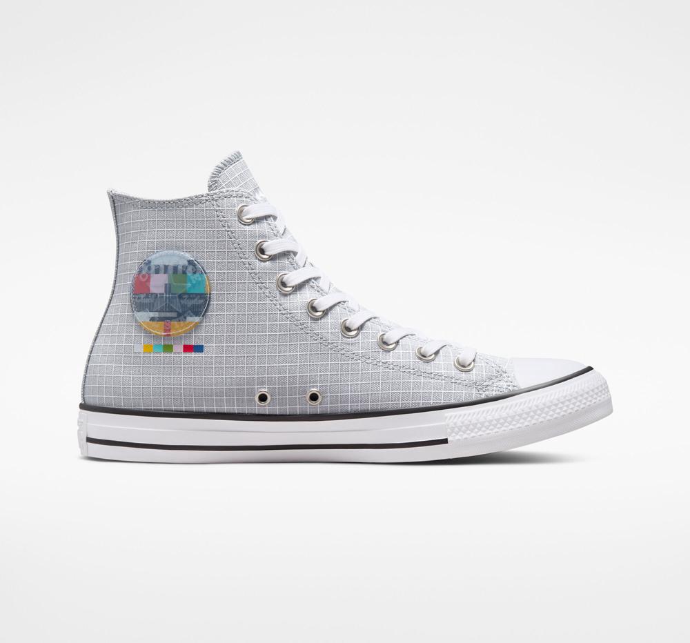 Dk Smoke Grey / Multi Converse Chuck Taylor All Star Color Grid Unisex Women's High Tops US | 61298-QCVY