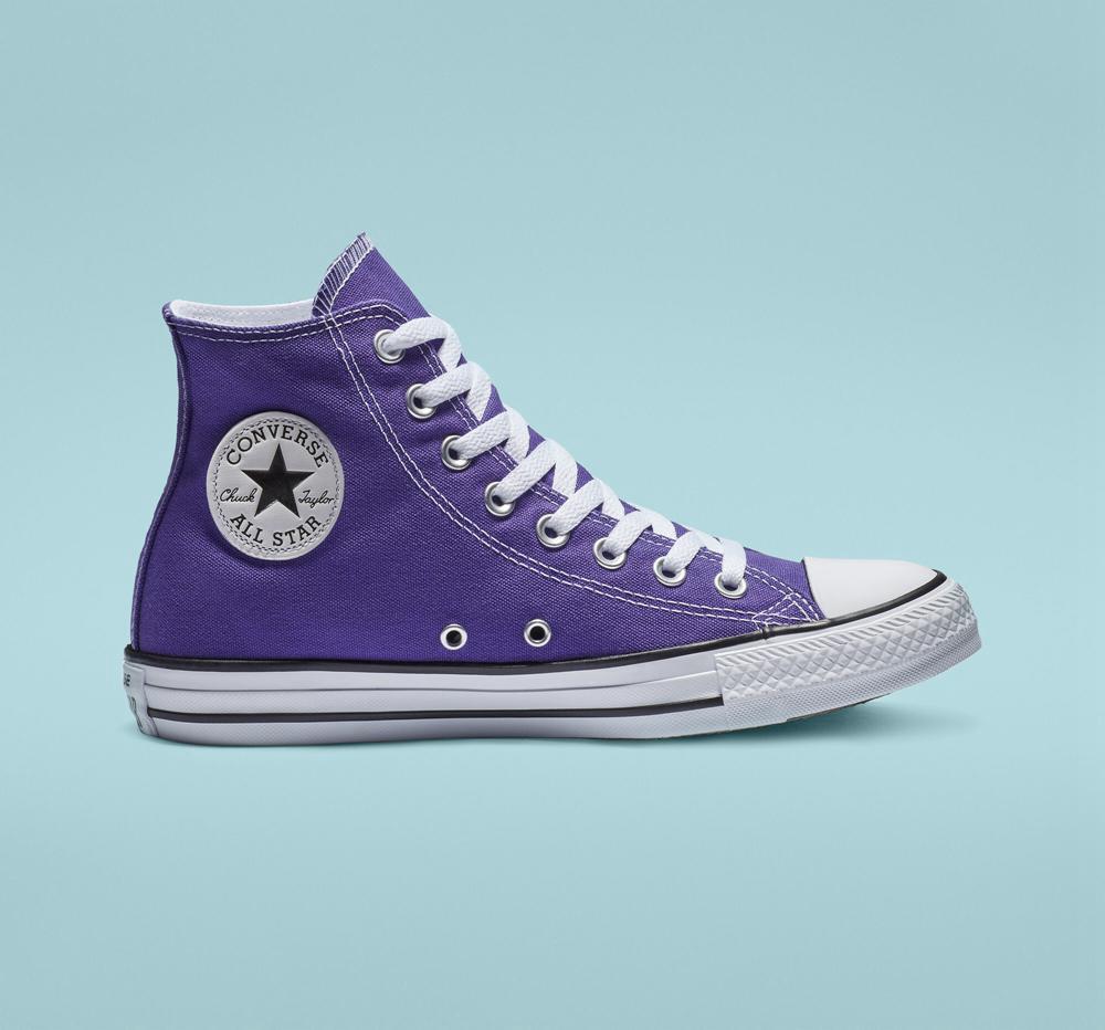 Electric Purple Converse Chuck Taylor All Star Classic Unisex Women's High Tops US | 59782-AJXY