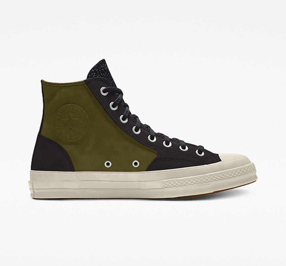 Green Dark Moss Converse Custom Chuck 70 Suede By You Unisex Women's High Tops US | 01274-YGWK