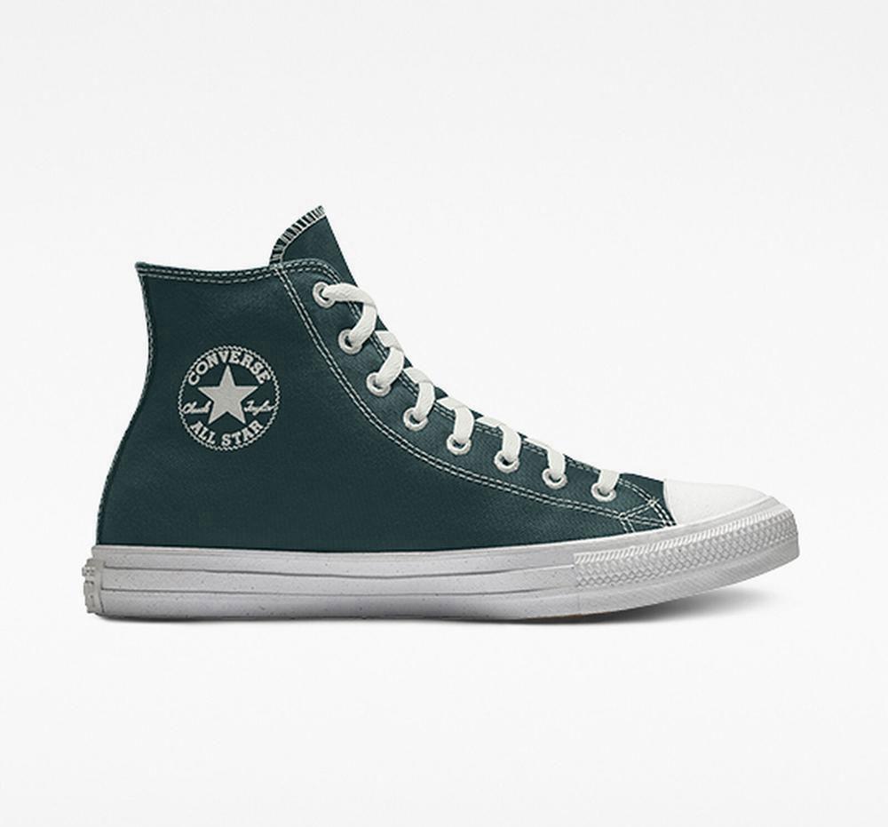 Green Seaweed Converse Custom Chuck Taylor All Star Surplus By You Unisex Men's High Tops US | 90452-YSIP