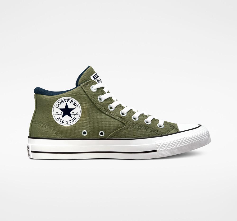 Green Utility / Obsidian / White Converse Chuck Taylor All Star Malden Street Unisex Mid Men's Low Tops US | 16743-OMHV