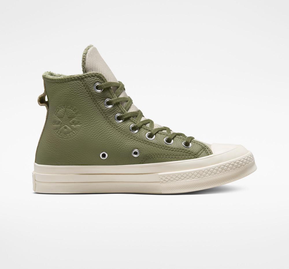 Green Utility / Papyrus / Egret Converse Chuck 70 Counter Climate Unisex Women's High Tops US | 29701-RMAD