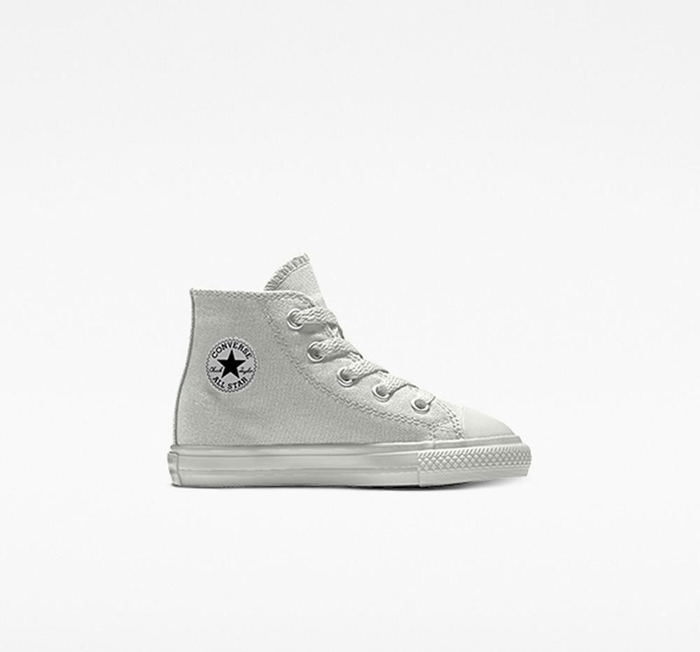 Grey Converse Custom Chuck Taylor All Star By You Toddler Girls' High Tops US | 13509-NTAK