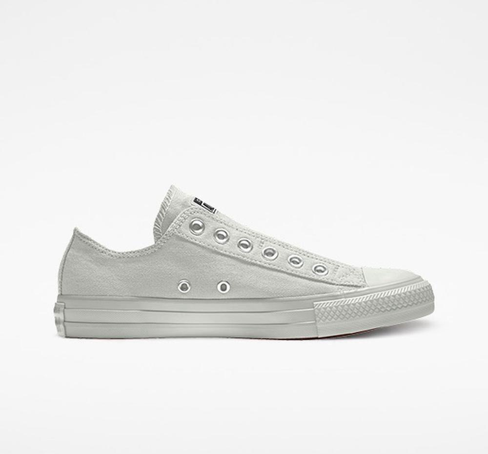 Grey Converse Custom Chuck Taylor All Star Slip By You Unisex Women's Low Tops US | 51672-ACVN