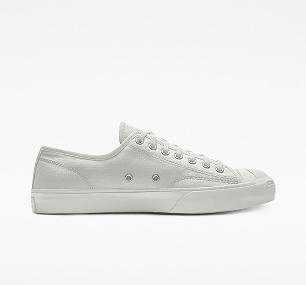 Grey Converse Custom Jack Purcell Canvas By You Unisex Men's Low Tops US | 48753-HCZT