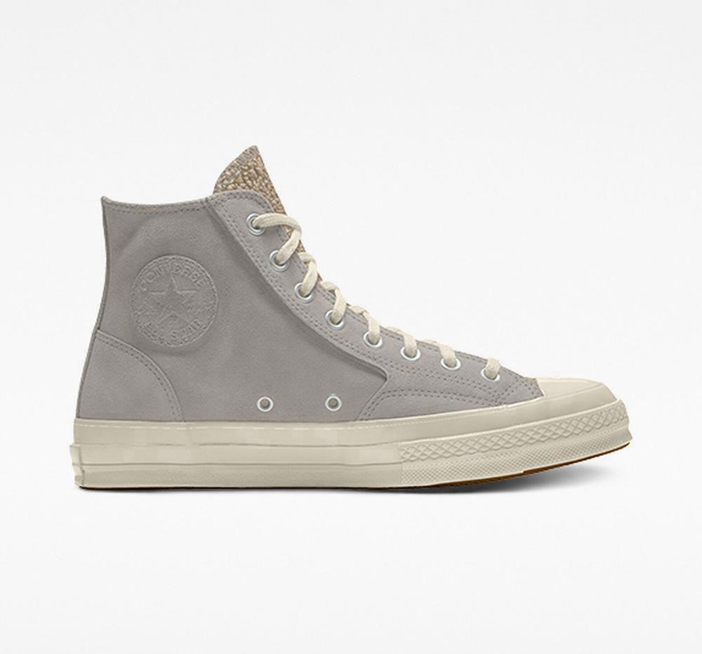 Grey Desert Converse Custom Chuck 70 Suede By You Unisex Women's High Tops US | 46029-UTOB