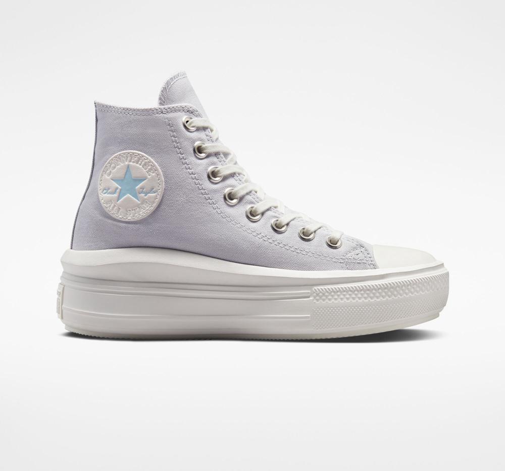 Grey Mouse / Vintage White Converse Chuck Taylor All Star Move Platform Women's High Tops US | 78539-QHTE