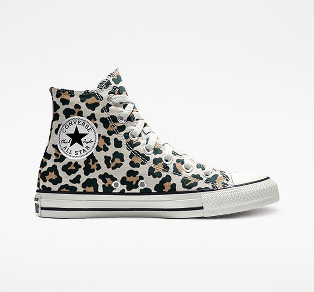 Leopard Converse Custom Chuck Taylor All Star By You Unisex Men's High Tops US | 75801-DESP