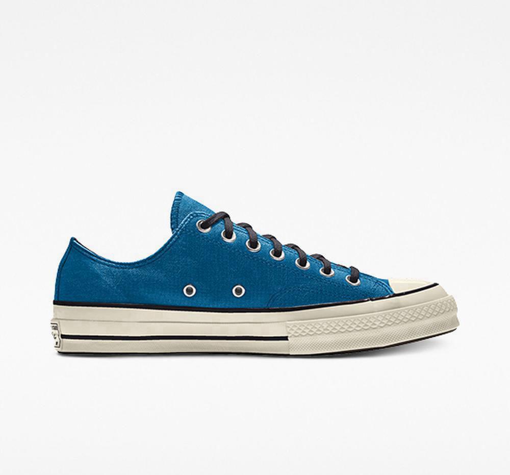 Marinablue Converse Custom Chuck 70 Vintage Canvas By You Unisex Men's Low Tops US | 38172-FAPV