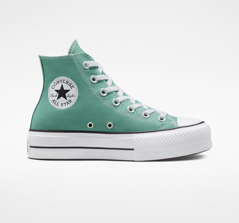 Mint Ocean Stone Converse Chuck Taylor All Star Lift Surplus Canvas High Top Women's Platform Shoes US | 51342-CTGE