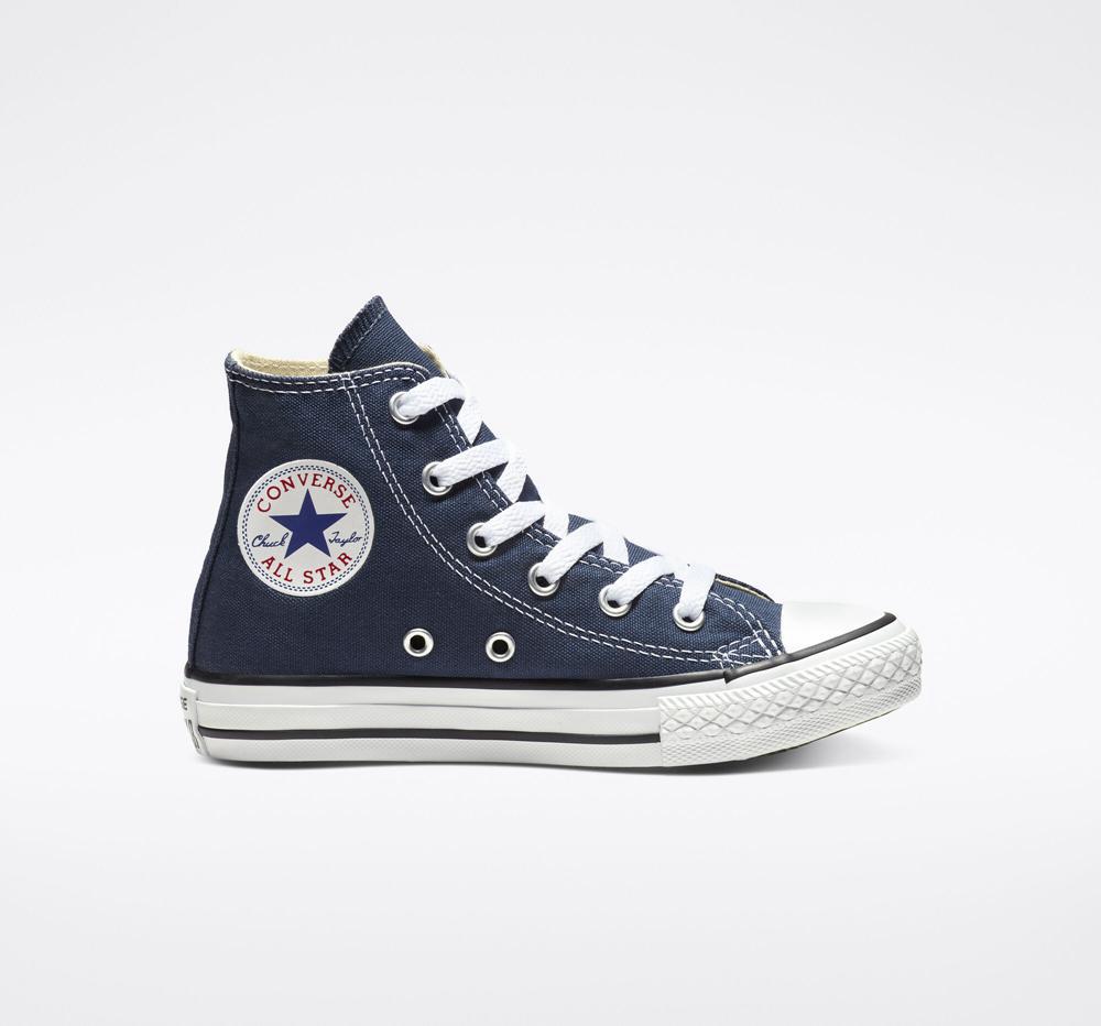 Navy Converse Chuck Taylor All Star Classic Little Kids Girls' High Tops US | 43089-ZCBT