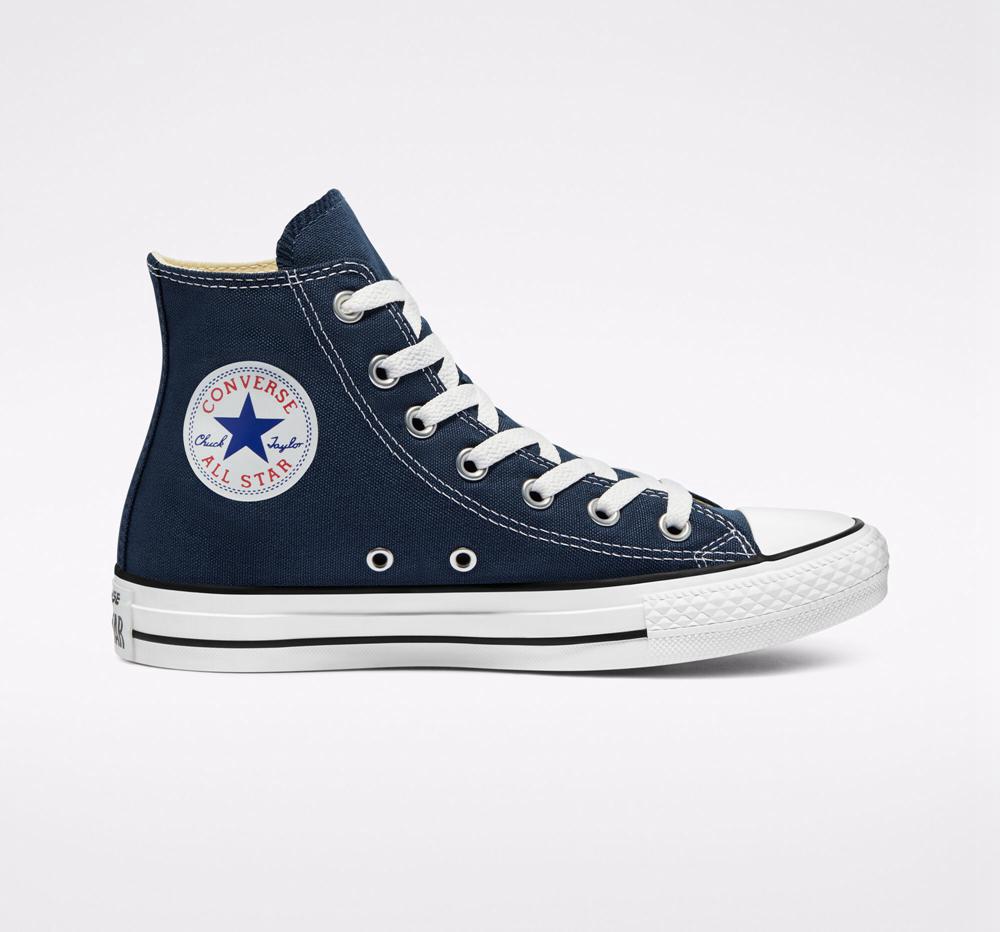 Navy Converse Chuck Taylor All Star Classic Unisex Women's High Tops US | 86543-JLOI