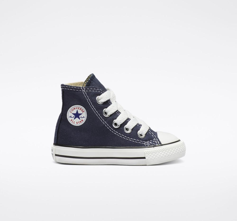 Navy Converse Chuck Taylor All Star Classic Toddler Girls' High Tops US | 92658-ZPXH