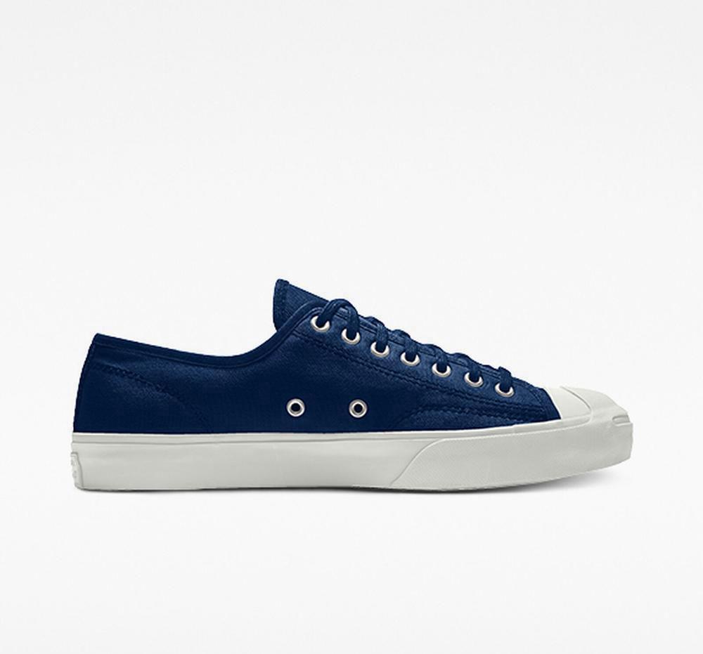 Navy Converse Custom Jack Purcell Canvas By You Unisex Men's Low Tops US | 27461-ARKJ