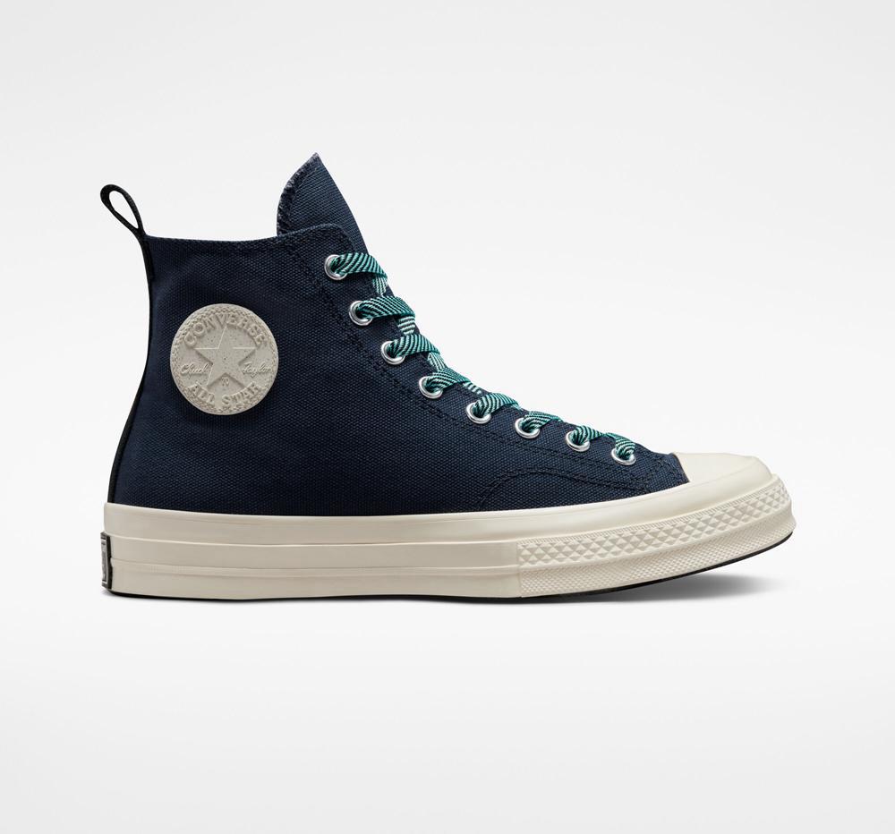 Navy Obsidian / Light Aqua / Egret Converse Chuck 70 Counter Climate Gore Tex Unisex Women's Boots US | 30569-LOIU