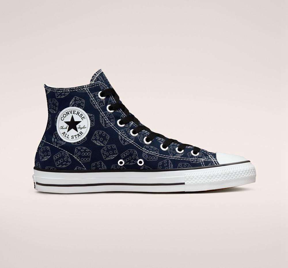 Obsidian / Black / White Converse Chuck Taylor All Star Pro Dice Skate Men's High Tops US | 09165-EORC