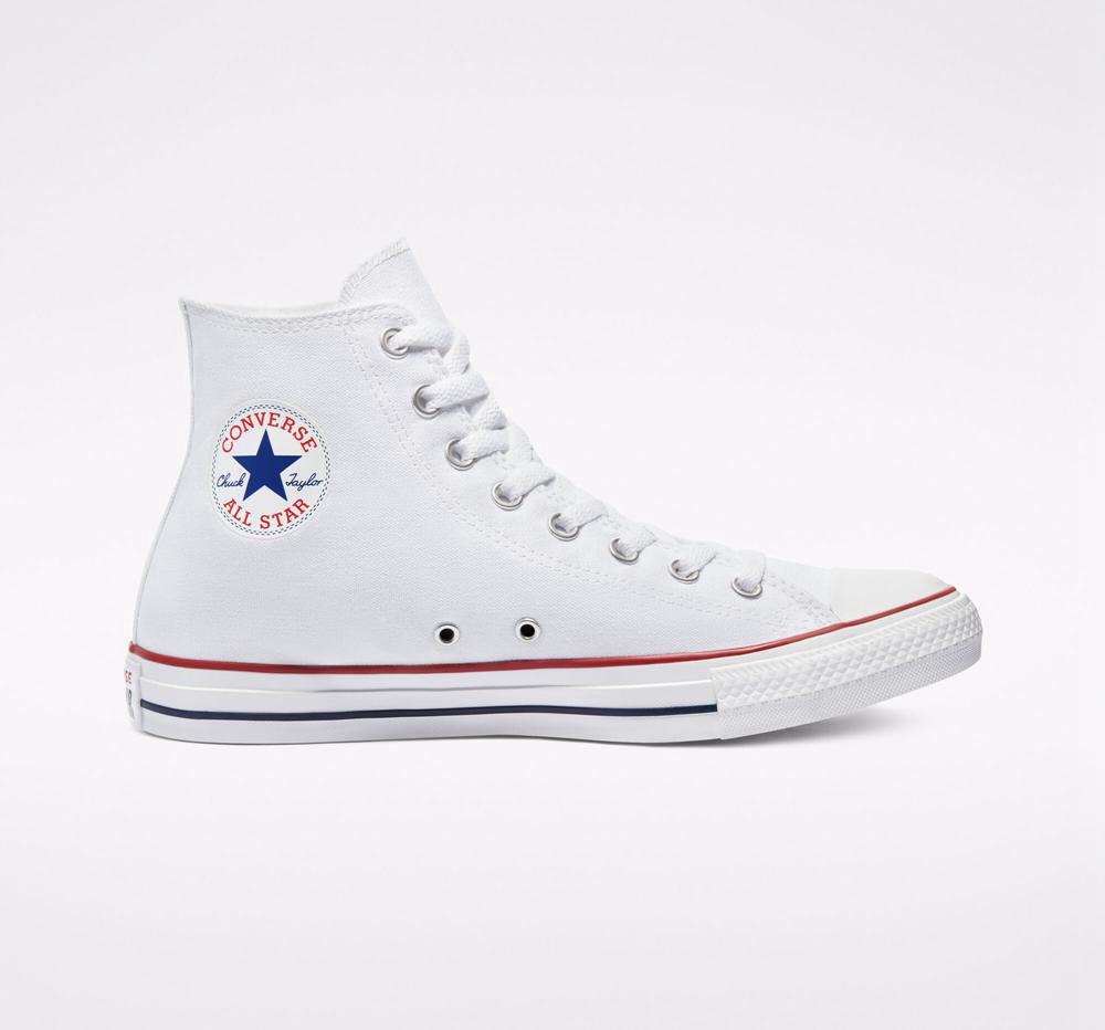 Optical White Converse Chuck Taylor All Star Classic Unisex Men's High Tops US | 23098-QOCH