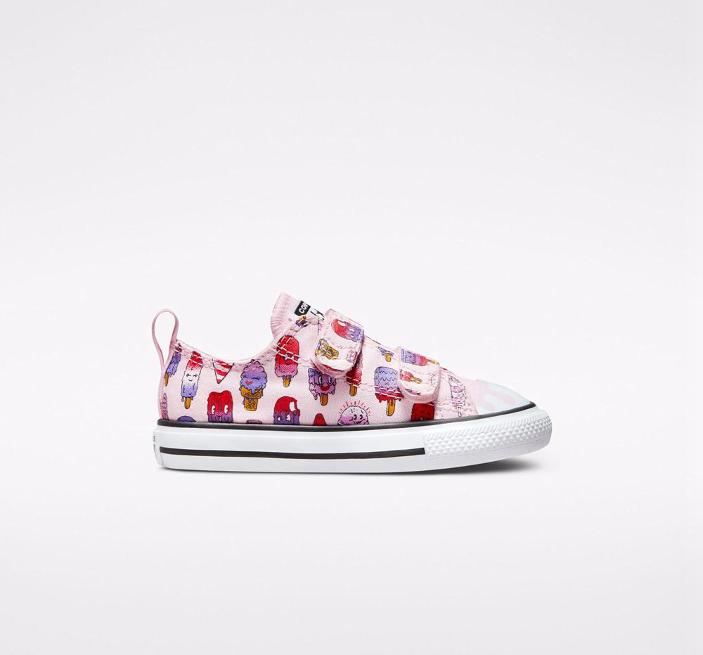 Pink Foam / Prime Pink Converse Chuck Taylor All Star Easy On Frozen Treats Toddler Girls' Low Tops US | 62791-TBQX