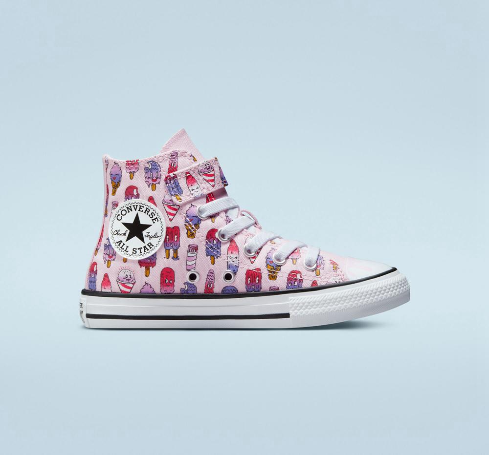 Pink Foam / Prime Pink Converse Chuck Taylor All Star Easy On Frozen Treats Little Kids Boys' High Tops US | 73492-UARH