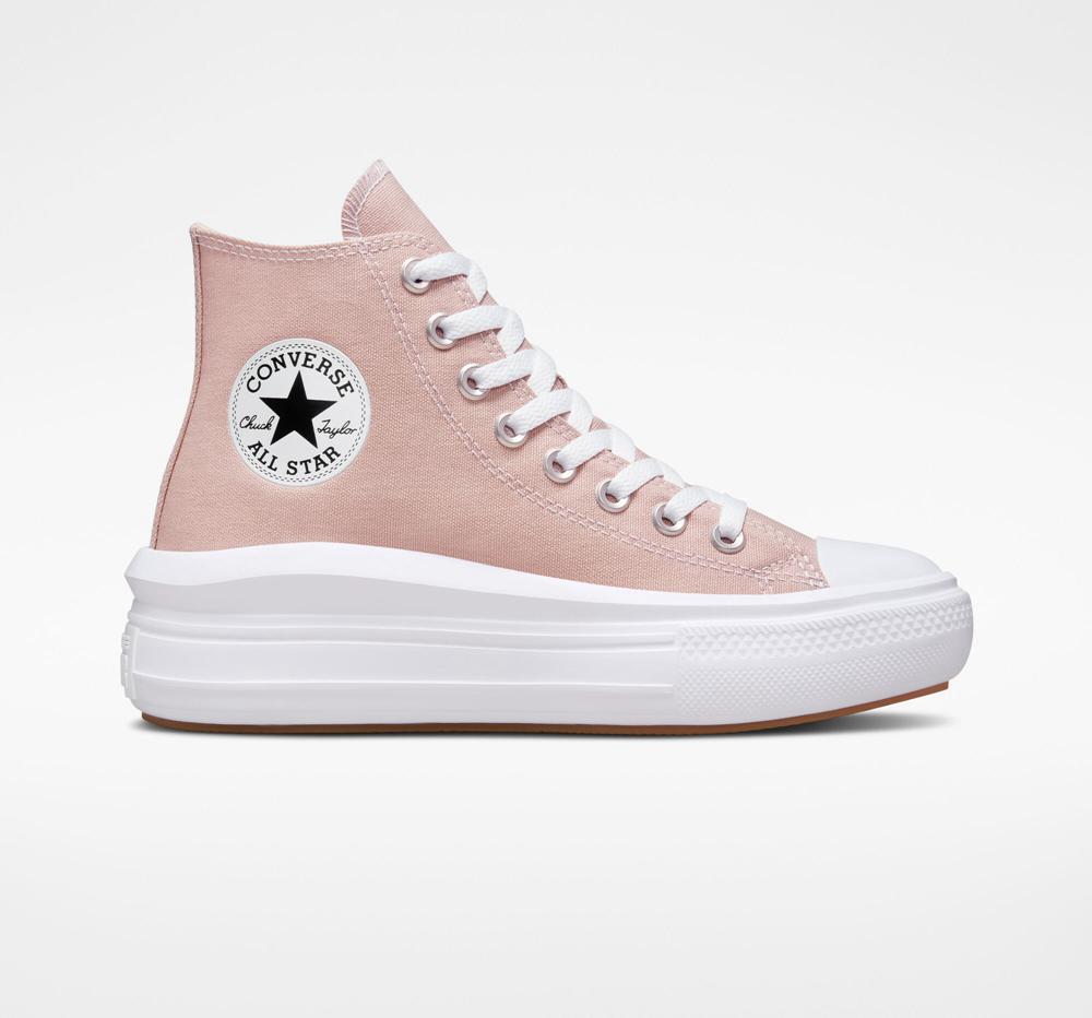 Pink Stone Mauve / White Converse Chuck Taylor All Star Move High Top Women's Platform Shoes US | 26714-YWTS