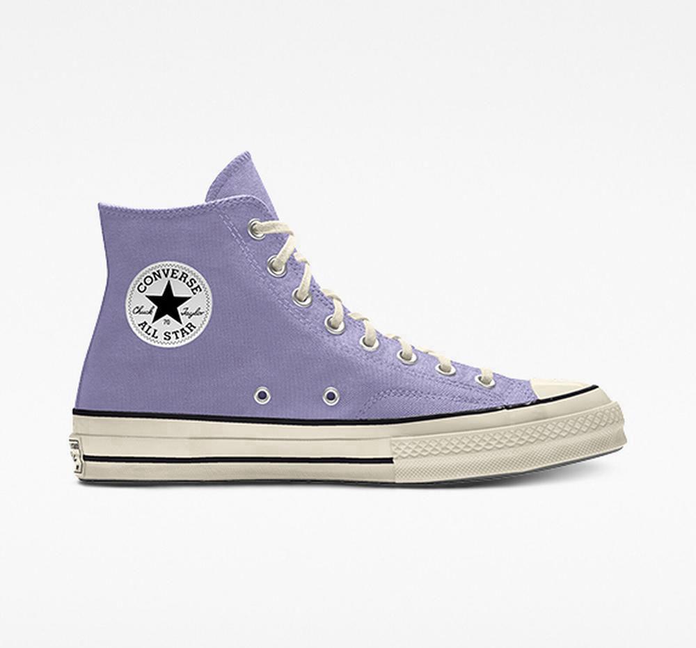 Purple Moon Stone Violet Converse Custom Chuck 70 Vintage Canvas By You Unisex Men's High Tops US | 02914-GABT