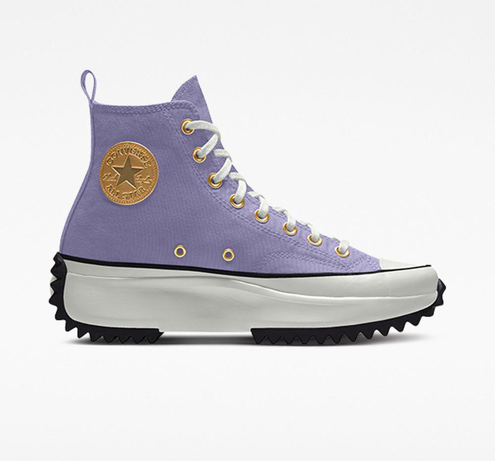 Purple Moon Stone Violet Converse Custom Run Star Hike By You Unisex Men's High Tops US | 24906-RUXA