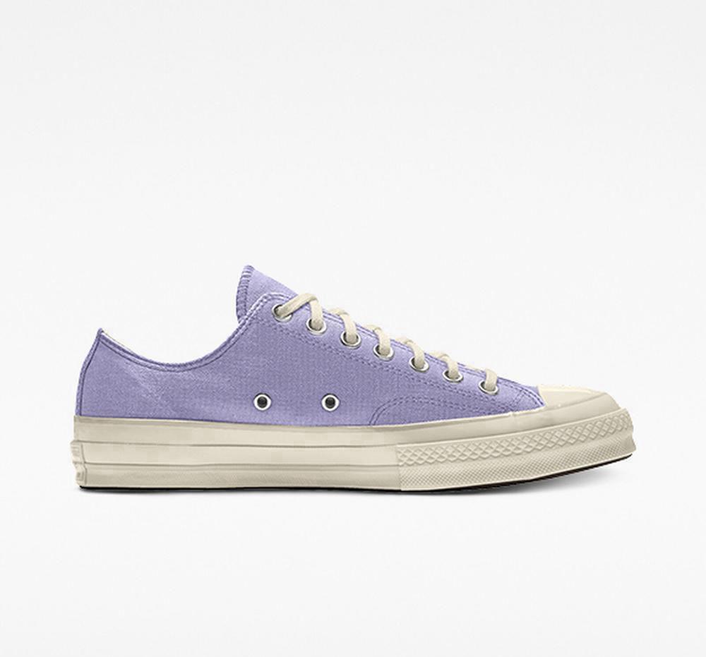 Purple Moon Stone Violet Converse Custom Chuck 70 Vintage Canvas By You Unisex Men's Low Tops US | 70192-LGVS